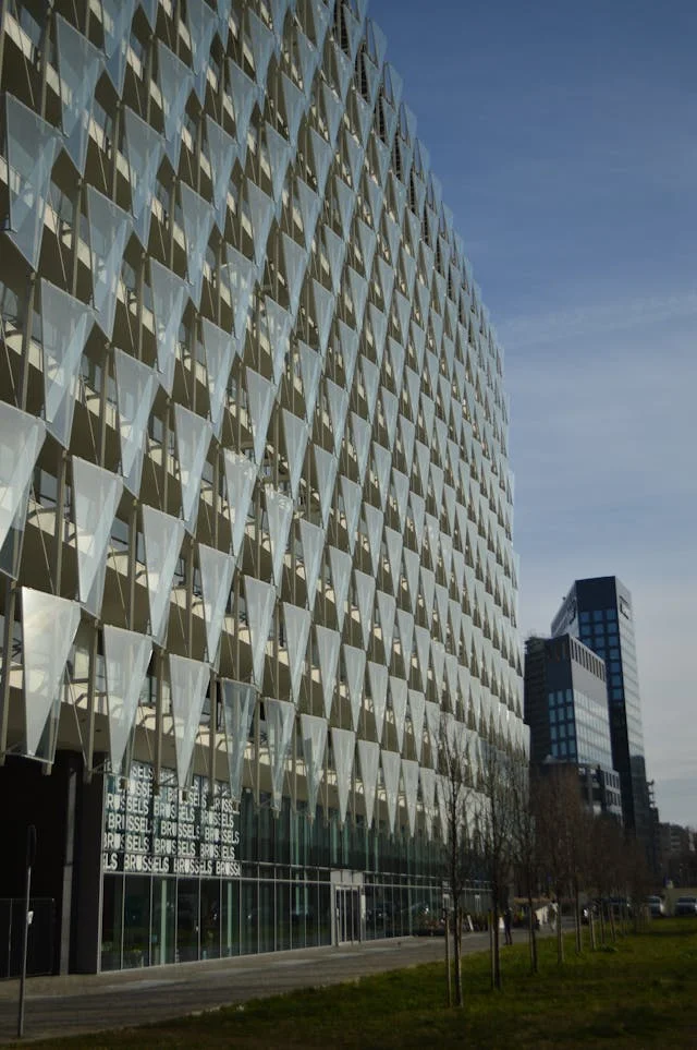 Modern office building entrance in Brussels — Representative Office Belgium